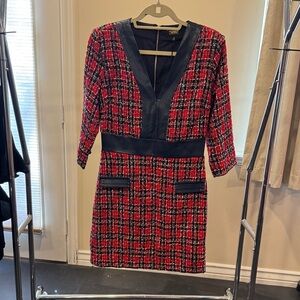 Alexia Admor Red and Black Long Sleeve Dress